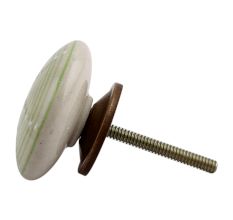 Pea Green Flat Ceramic Cupboard Knob